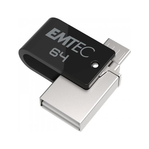 Pendrive, 64GB, USB 2.0, USB-A/microUSB, EMTEC "T260B Mobile&Go"