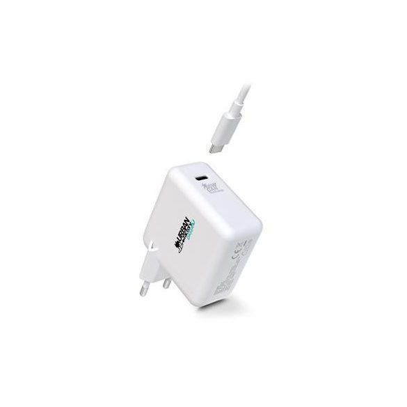 Hálózati töltő, 1xUSB-C (65W), USB-C–USB-C kábel, URBAN FACTORY