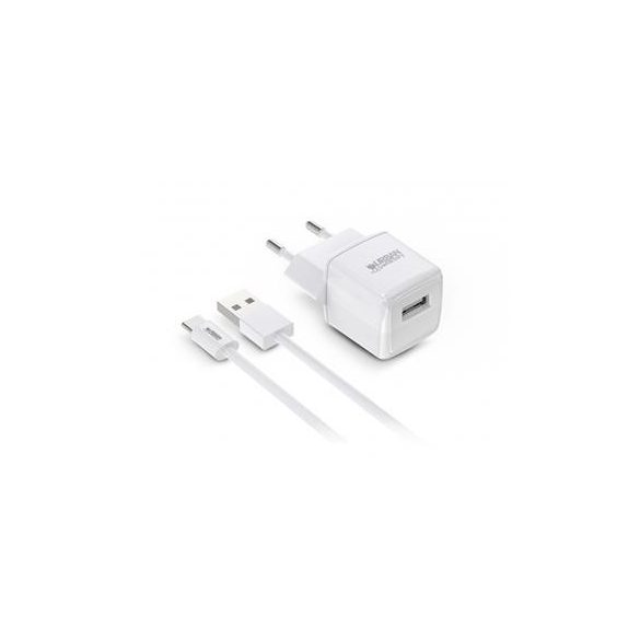 Hálózati töltő, 1xUSB-A, 12W, USB-A–USB-C kábel, URBAN FACTORY