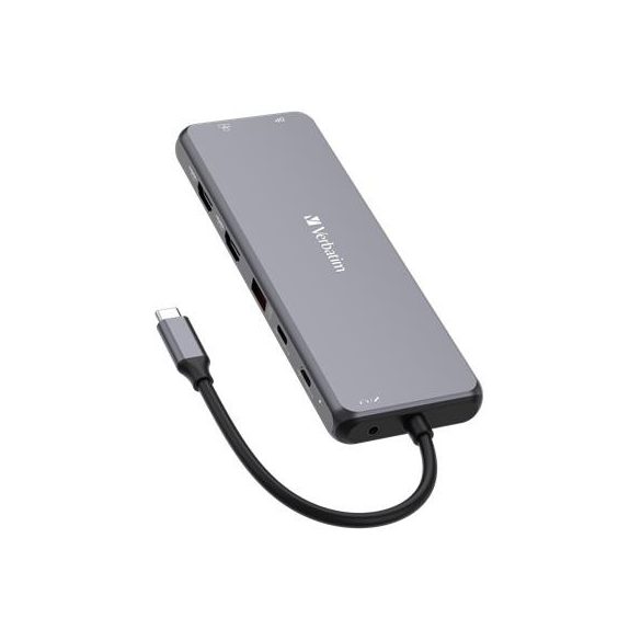 USB elosztó-HUB, 2xUSB-C PD/2xHDMI/DP/6xUSB-A/RJ45/audio, VERBATIM