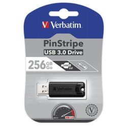   Pendrive, 256GB, USB 3.2, VERBATIM "Pinstripe", fekete