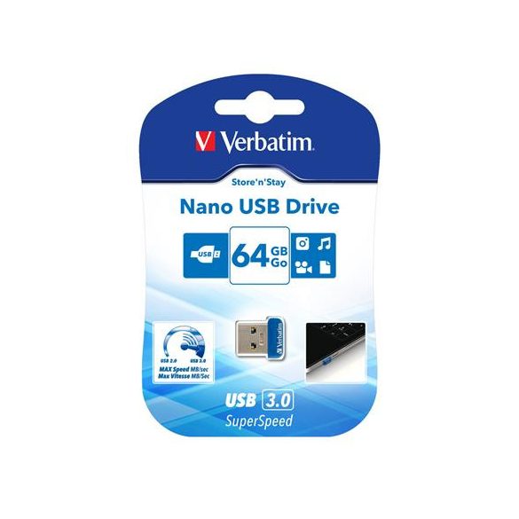 Pendrive, 64GB, USB 3.2, 80/25MB/s, VERBATIM "Nano"