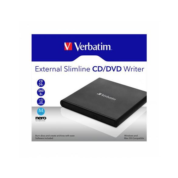 CD/DVD író, USB 2.0, külső, VERBATIM
