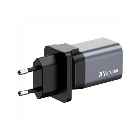 Hálózati töltő, 1xUSB-C PD (35W), USB-A QC 3.0, EU/UK/US, GaN, VERBATIM