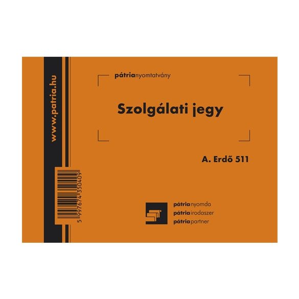 Szolgálati jegy 50x2 lapos tömb A/6 fekvő