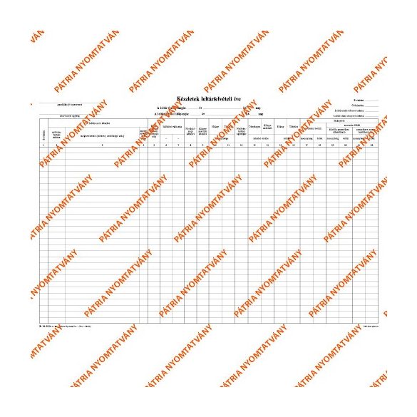 Készletek leltárfelvételi íve szabadlap A/3 fekvő