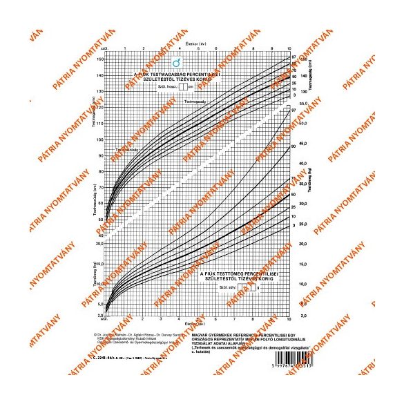 Fejlődési lap 0-10 éves korig (fiú) A/4 álló